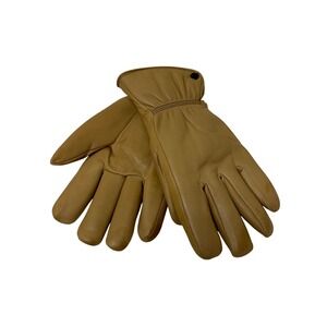 Vtg Restelli Leather Gloves Camel Red Fiberfil Lined Snap Button Made in Italy